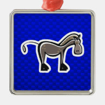 Leuk Paard; Blauw Kerstboom Ornamenten