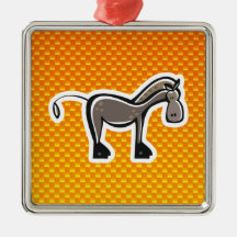 Leuk Paard; Geeloranje Kerst Ornamenten