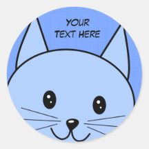 Leuke Blauwe Kat Sticker