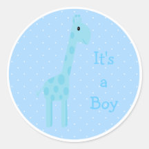 Leuke Blauwe Zijn Giraf een Nieuw Baby van de Jong Sticker