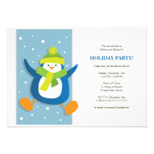 Leuke Feestelijke Pinguïn | de Uitnodiging van de 