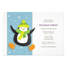 Leuke Feestelijke Pinguïn | de Uitnodiging van de 