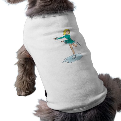 leuke het meisjeskunstschaatsen van de cartoonblon dieren kleertjes