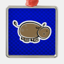 Leuke Hippo; Blauw Ornamenten