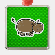 Leuke Hippo; Groen Ornamenten