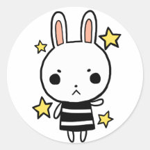leuke konijntjessjabloon ronde sticker