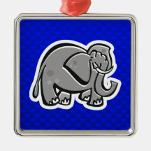 Leuke Olifant; Blauw Ornament