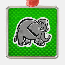 Leuke Olifant; Groen Kerst Ornamenten