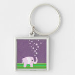 Leuke olifant in girly roze & paars sleutelhanger