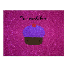 Leuke paars schittert cupcake roze schittert wens kaarten