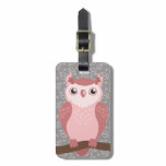 Leuke Roze BosUil luggage tags