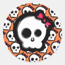 Leuke schedel met boog stickers