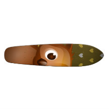 Leuke Uil op de Bruine Achtergrond van het Patroon Persoonlijk Skateboard