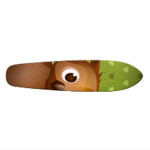 Leuke Uil op de Groene Achtergrond van het Patroon Skateboards