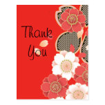 Leuke Vintage Retro Bloemen Rode Witte Vector Wenskaarten