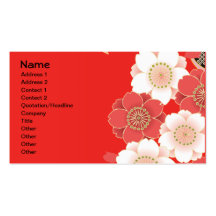 Leuke Vintage Retro Bloemen Rode Witte Vector Visitekaartjes Sjabloon