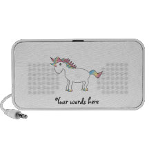 Leuke witte regenboogeenhoorn iPod speakers