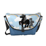 Leuke Zwarte Eenhoorn met Regenbogen rickshaw messenger bags