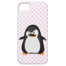 Leuke Zwarte Witte Pinguïn en Grappige Snor iPhone 5 Cover
