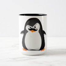 Leuke Zwarte Witte Pinguïn en Grappige Snor Koffie Bekers