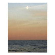 Lever de la lune externe de banques impression photo