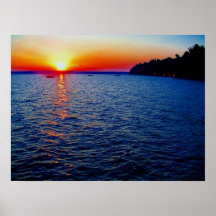 Lever de soleil abstrait poster