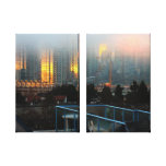 Lever de soleil brumeux de Vancouver des pentes de Toile Tendue Sur Châssis