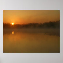 lever de soleil de lac de loup poster