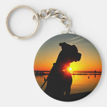 Lever de soleil de pitbull porte-clef