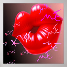 lèvres Kiss Affiche