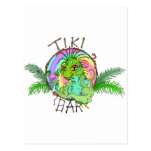 Lézard de barre de Tiki Cartes Postales