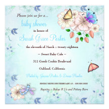 LGC | het Baby shower van de Tuin Blauwe #2 Persoonlijke Aankondigingen