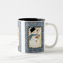 L'hiver de vacances souhaite le bonhomme de neige tasse