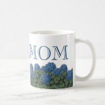 L'hortensia bleu fleurit la tasse de maman tasses