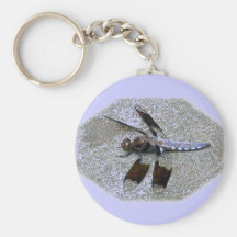Libellule bleue porte-clé