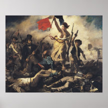 Liberté menant les personnes par Eugene Delacroix Poster