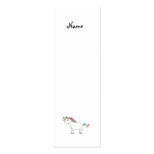 Licorne blanche mignonne d'arc-en-ciel cartes de visite personnelles