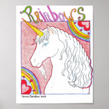 Licorne d'arc-en-ciel posters