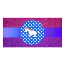 Licorne de scintillement cartes de vœux avec photo