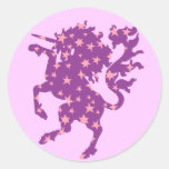 Licorne étoilée adhésifs ronds