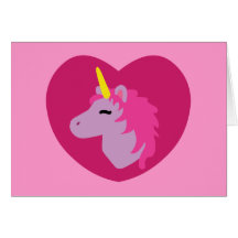 Licorne rose carte de vœux