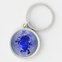 Licorne urbaine Keychain d'imaginaire bleu Porte-clés