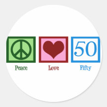 Liefde 50 van de vrede ronde sticker
