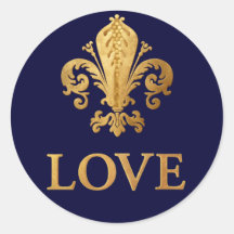 Liefde fleur-DE-lis Ronde Stickers