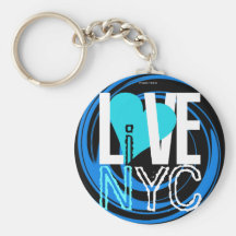 Liefde NYC Levend in Blauw NYC Keychain Sleutel Hanger