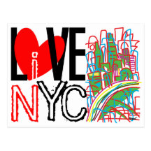Liefde NYC & Levend in Briefkaart NYC Wenskaart
