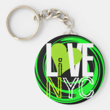 Liefde NYC Levend in NYC Groene Keychain Sleutel Hangers