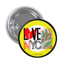 Liefde NYC & Levend in NYC om Knoop Speldbuttons