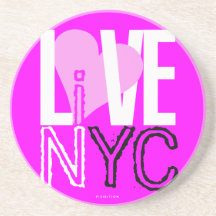 Liefde NYC Levend in Roze 3 van het Onderzetter NY