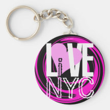 Liefde NYC Levend in Roze NYC Keychain Sleutel Hangers